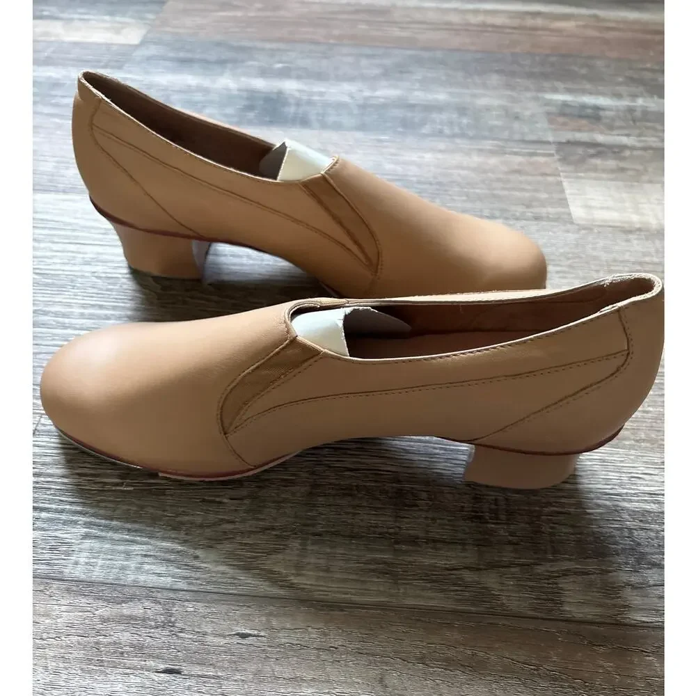 Bloch Shockwave #2 Tap Shoes Dance Beige Nude Size 9 Medium Slip On New - Picture 6 of 6